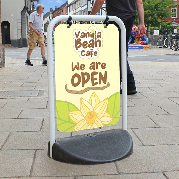  Eco Swinger Outside Cafe Showing Vanilla Bean Artwork