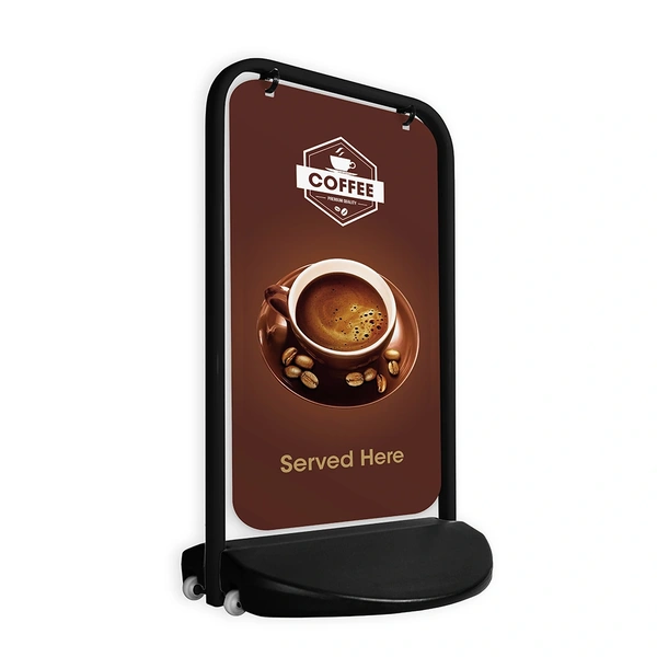  Swinger 3000 Black Frame With Aluminium Panel Showing Coffee Artwork